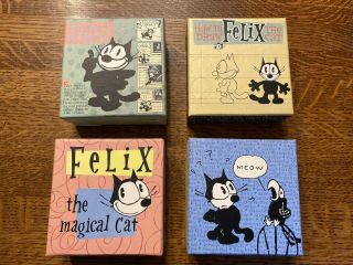 Felix The Cat,  Set Of 4 Cardboard Boxes,  Vgc,  Cute Rare