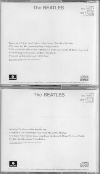 THE BEATLES White Album 2CDs Rare Numbered 218419 - Parlophone 2