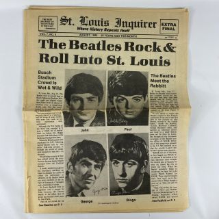 The Beatles Concert Newspaper Ad.  St.  Louis Inquirer August 1966 Rare Complete