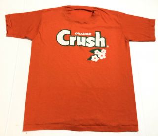 Vintage 70s 80s Orange Crush Soda Pop Sugar Snack Tee Promo T - Shirt L Very Rare