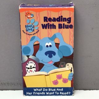 Blue’s Clues Reading With Blue Vhs Video Tape Nick Jr Nickelodeon Rare &
