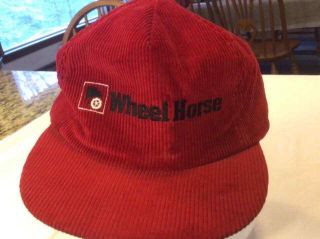 Wheel Horse Red Corduroy Snapback Hat Vintage Made In Usa Old Stock Rare