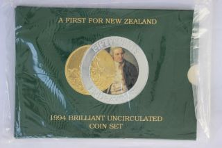 1994 Zealand Set Bu Coins Bi - Metallic 50c Endeavour Rare (sc30/h2)