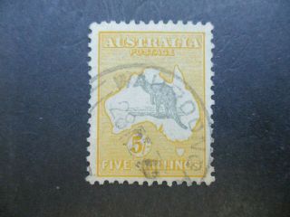 Kangaroo Stamps: 5/ - Yellow C Of A Watermark - Rare - (h204)