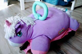 Little Tikes Pillow Racer Purple Pink Unicorn Ride - On Toy Rare Plush Push Wheels