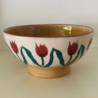 Rare Vintage Nicholas Mosse Pottery Retired Red Tulip 5” Cereal Bowl Ireland