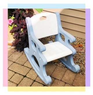Little Tikes Rare Vintage Blue And White Victorian Rocking Chair Child Size Htf