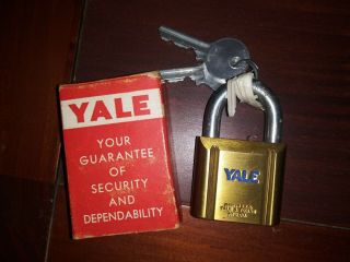 Rare Vintage Yale Padlock W/keys And Box 773 Model