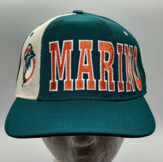 Vintage Miami Dolphins Dan Marino Starter Wool Snapback Cap Hat 90s Rare Nfl