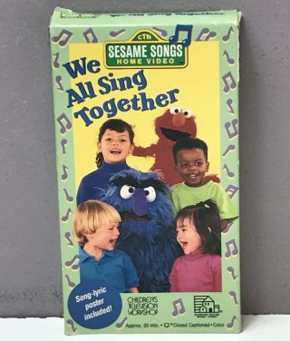 Sesame Street We All Sing Together Vhs Home Video Tape Rare Vtg Elmo Kids