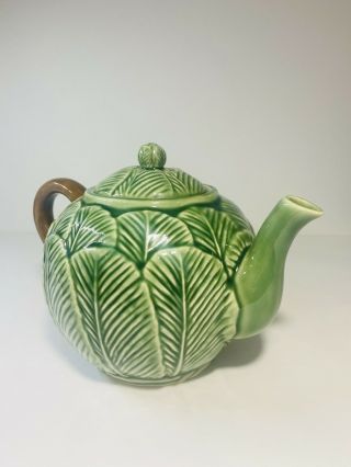 Vintage Rare Leaf - Tea Pot - Bordallo Pinheiro - Made in Portugal 6 