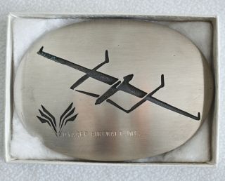 Voyager Aircraft Flight Around The World Non - Stop / Promo Belt Buckle 1985 Rare