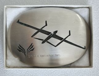 Voyager Aircraft Flight Around the World Non - Stop / Promo Belt Buckle 1985 RARE 3