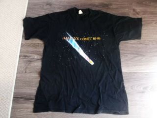 Rare Vintage Halley’s Comet 1985 - 86 Black Usa Made T - Shirt Astronomy Event Lg