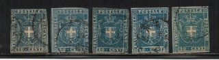 1860 Italy Tuscany 20c Stamps Lot,  Rare Pmks $1815.  00 Cardillo Signed