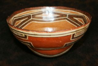 A Rare Older Cañelos Kichwa/quichua Amazon Jungle Ecuador Pottery Bowl 5 1/2 " D
