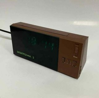 Vintage Electronica Elektronika 2 - 08 Ussr Soviet Digital Alarm Clock 1980s Rare