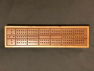 RARE Vintage Horn Cribbage Board With Cards & Wood Pegs STILL 3