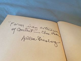 Rare/truly Unique Allen Ginsberg Signed,  Quotation In Paul Fussell Book