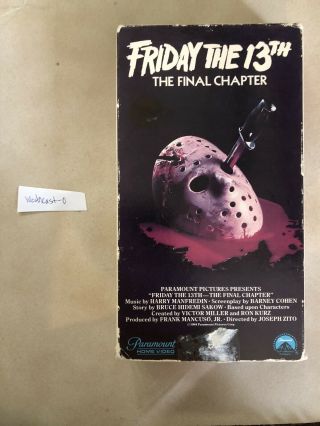 Friday The 13th: The Final Chapter (vhs,  1984) - First Release Vintage Htf Rare
