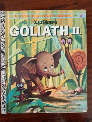 Rare Goliath Ii,  Elephant Disney Story Hb Little Golden Book 1959 First Ed.