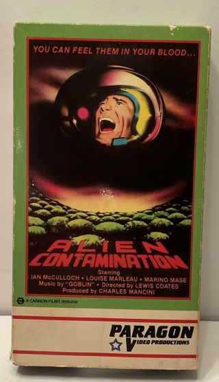 Alien Contamination Rare,  Vintage 1982 Vhs Paragon Video V/good With