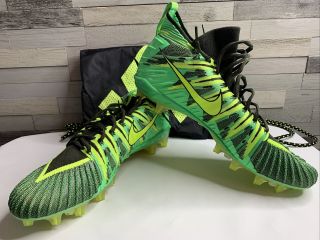 Nike Alpha Menace Elite Electro Green/volt Size 14,  Rare Football Cleats