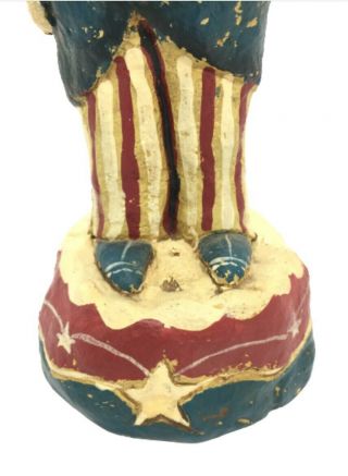 Rare Vintage Americana Primitive Folk Art Uncle Sam Vote Sculpture/ Figurine 11” 3