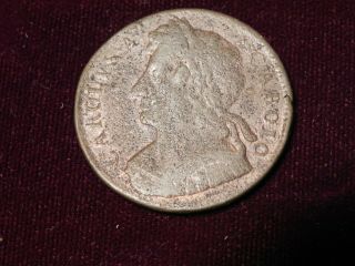 1673 England Half Penny 1/2p Copper - Tin Charles Ii Rare