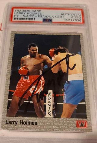 Larry Holmes Autographed Signed Rookie Card Boxing Rare Psa Encapsulated Rc