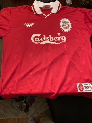 Rare Liverpool Fc Vintage 1996/98 Reebok Soccer Jersey Size L Football 38in/40