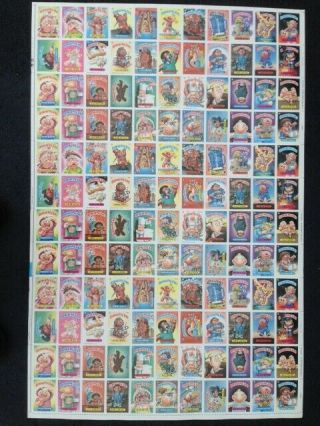 1986 Topps Garbage Pail Kids Series 5 132 Rare Non Die Cut Sticker Sheet