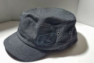 (a) Rare Klim Adult K Corp Flex Fit Cap Hat Grey/blue Embroidered L/xl