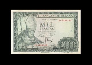 1965 Bank Of Spain 1000 Pesetas Madrid Rare ( (ef, ))