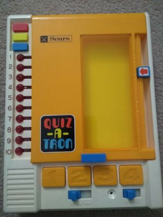 Rare 1970s Sears Quiz - A - Tron Tomy Electronic Learning Aid Vintage Tech