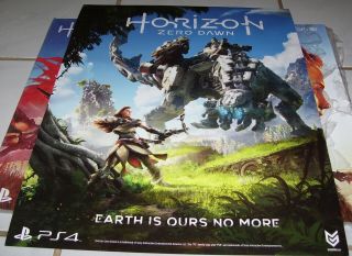 Horizon Zero Dawn Gamestop Exclusive Poster Rare Ps4 2 Sided