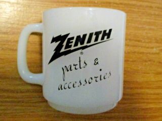Vintage Zenith Parts & Accessories Glasbake Advertising Mug Rare Estate Find