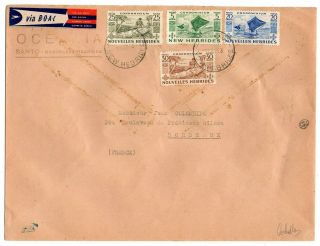 1953 Hebrides To France Rare Boac Cover,  4 Colors Franking,  Wow