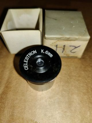 Celestron Brand Telescope Eyepiece Lens K 6mm 0.  965 " Rare Vintage Circle T
