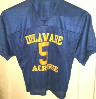 University Of Delaware Blue Hens Lacrosse Jersey Vtg Rare College Lax