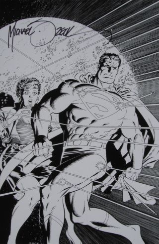 Mike Zeck Rare Superman Print Signed Art B/w Exclusive Lois Inks