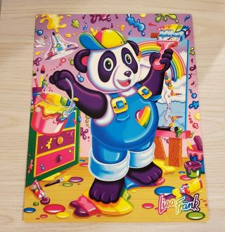 Lisa Frank Rare Panda Painter Double Pocket Three Hole Folder