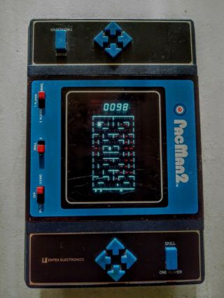 Rare Vintage Entex Pac Man 2 1981 Handheld Video Game Batt.  Op.  Or Ac Great
