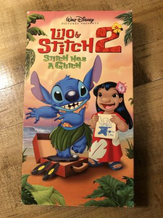 Rare Oop Lilo & Stitch 2 Has A Glitch Vhs Video Tape Disney Animated Film Moana