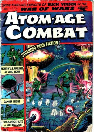 Atom - Age Combat 1 1952 Golden Age St.  John Comics Rare