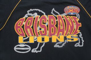 Brisbane Lions Mens Size S Rare Vintage Official AFL Black Raglan T Shirt Logo 2
