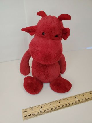 Jellycat Bashful Dragon Soother Soft Toy Baby Dark Red Retired Plush Rare Cute