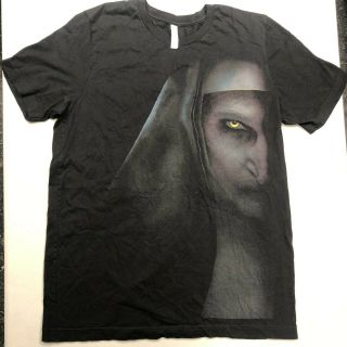 The Nun 2018 Horror Movie Promo Double Sided Size L Large Black T Shirt Rare Tee