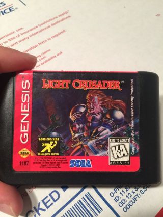 Light Crusader Sega Genesis Game Rare Authentic