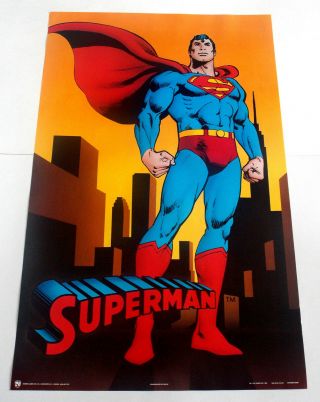 Superman Poster From 1989 Dc Comics Vintage And Rare